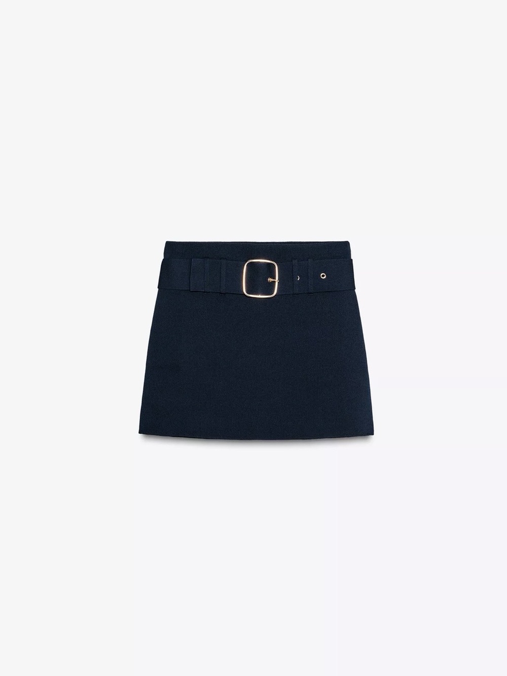 Zara Navy Belted knit Mini Skirt